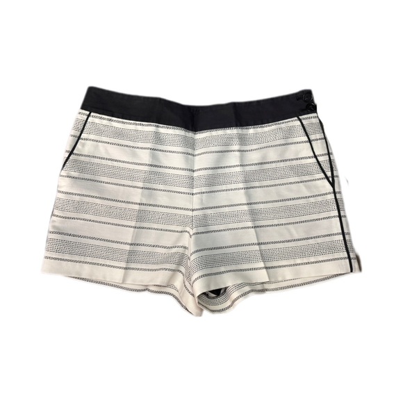 LOFT High Waist Black and White Striped Shorts - Picture 1 of 5